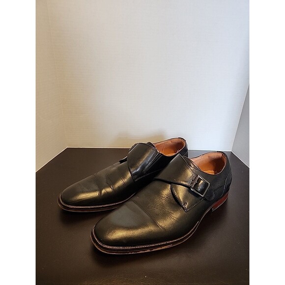Florsheim Sorrento Plain Toe Single Monk Strap Mens Slip On Sz8.5 Black main image 8